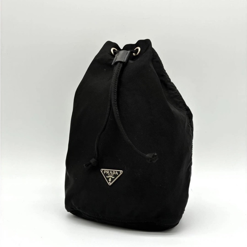 Prada Black Drawstring Drawstring Bag - image 1